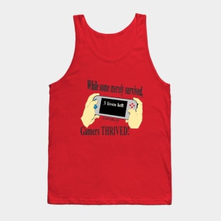 Gamers Thrived Extra Lives #2 Black Letters Tank Top